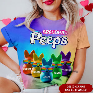 Personalized Grandma's Favorite Bunny Colorful T-Shirt