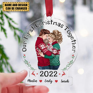Transparent Christmas Ornament - Christmas Gift - Family - Our First Christmas Together (Custom Acrylic Ornament)