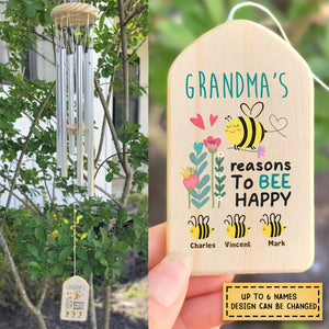 Reason To Be Happy Family Wind Chimes Personalized Gifts