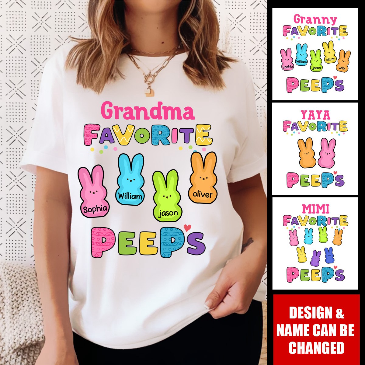 Personalized Grandma Easter Pure cotton T-shirt