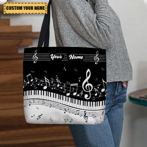 Classic Piano & Music Score Personalized Tote Bag