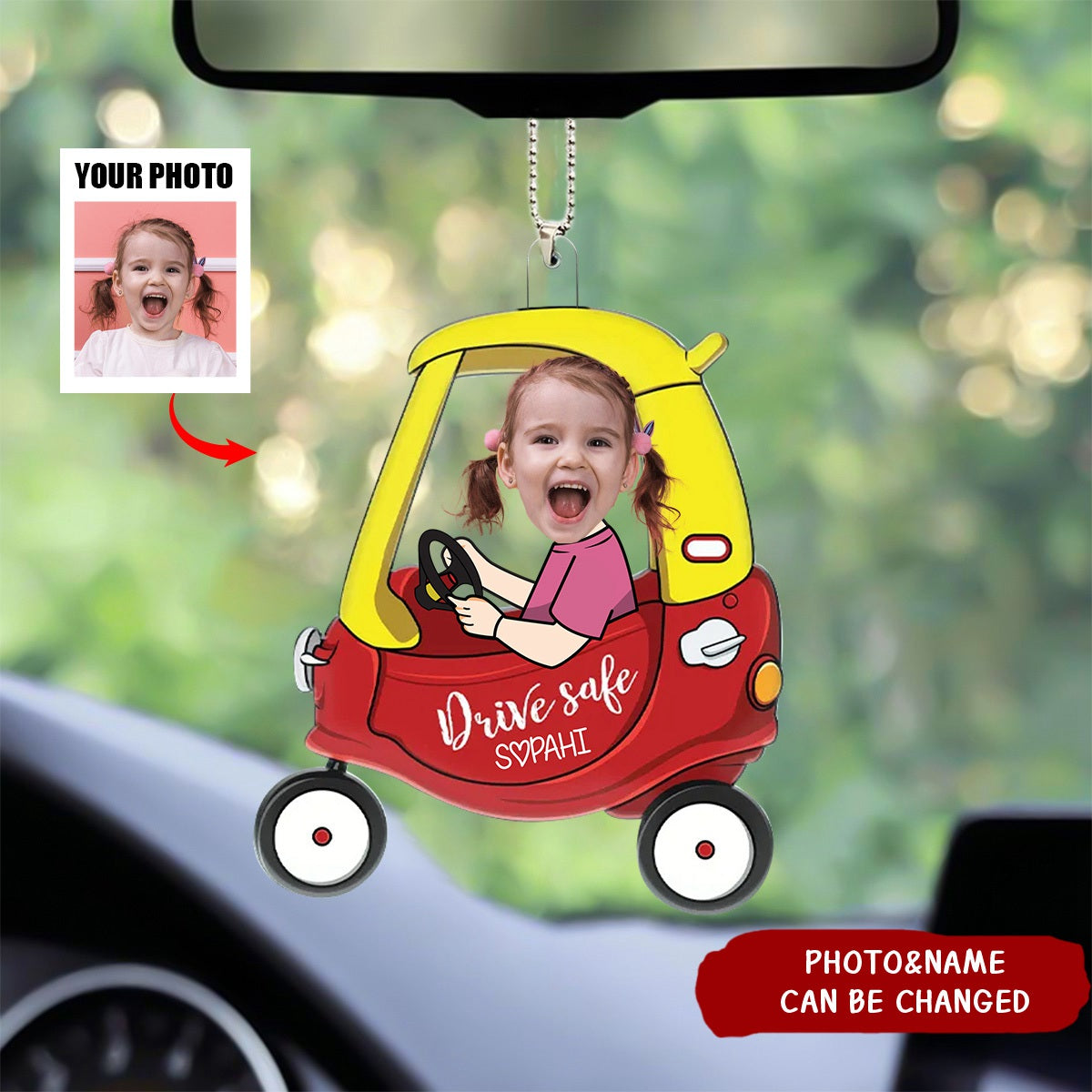 Personalized Drive Safe Daddy Photo Acrylic Ornament