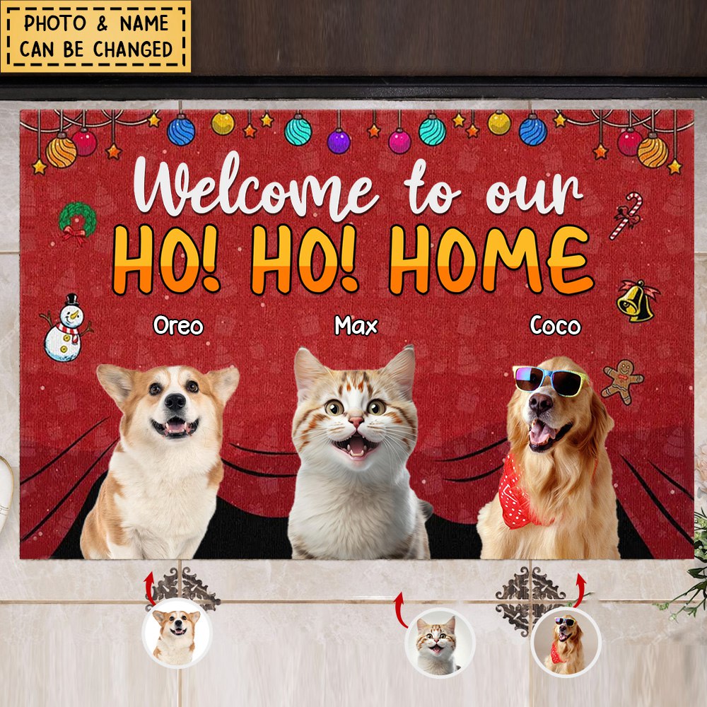 Welcome To My Ho!Ho!Home - Personalized Photo Doormat