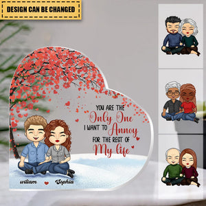 Couple Personalized  Heart Shaped Acrylic Plaque - Gift For Husband Wife, Anniversary