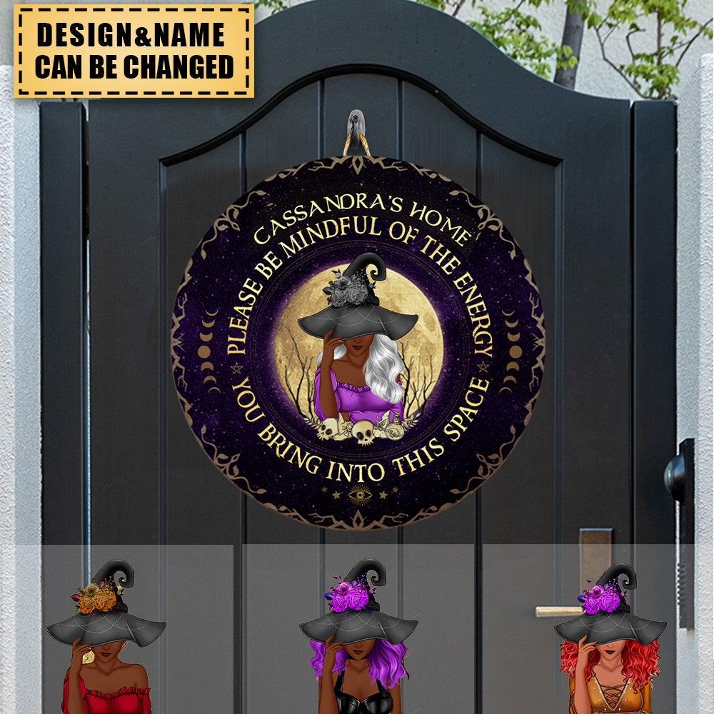 Personalized  Round Shaped Home Decor Witch Wood Sign - Halloween Gift For Witches, Yourself