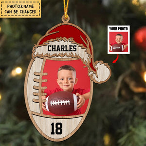 American Football Custom Photo Personalized Acrylic Ornament