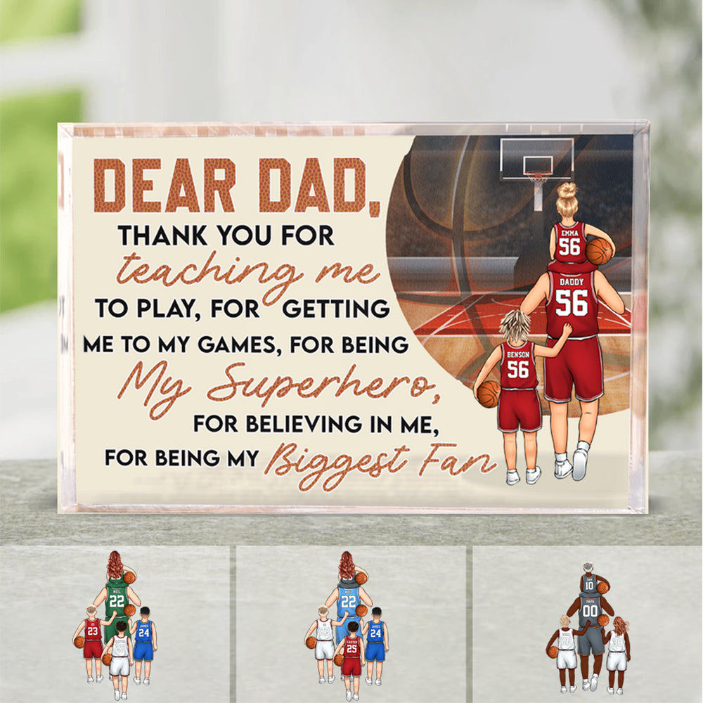 Personalized Basketball Dad & Kids Acrylic Plaque