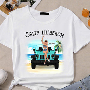 Personalized Salty Lil' Beach Girl T-Shirt