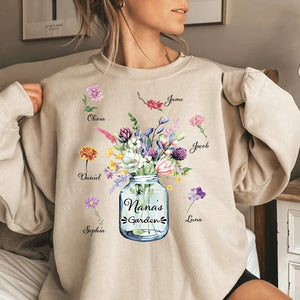 Personalized Mother's Day Gift, Nana's Garden BirthMonth Flower Sweatshirt