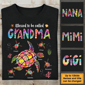 Personalized Gift For Grandma Turtle Colorful Shirt T-Shirt