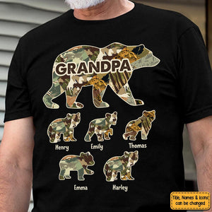 Personalized Gift For Grandpa For Papa Bear  T-Shirt