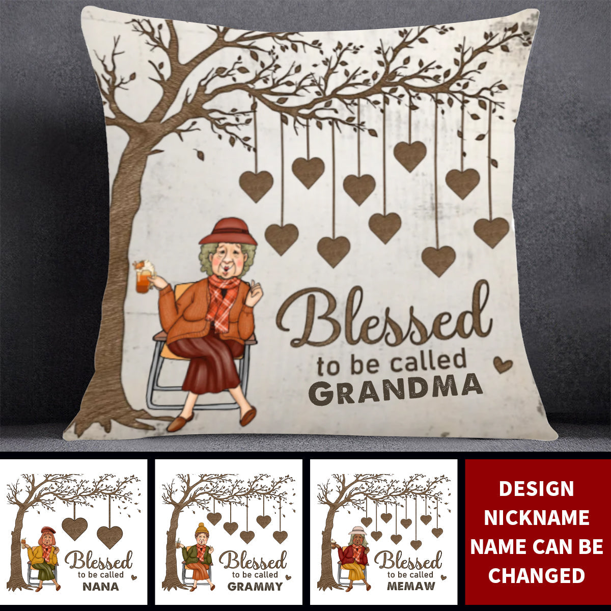 Personalized Blessed To Be Called Nana - Pillow