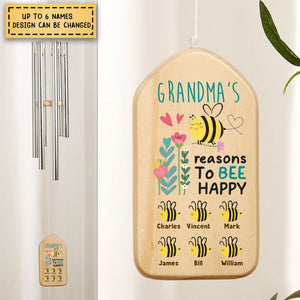 Reason To Be Happy Family Wind Chimes Personalized Gifts