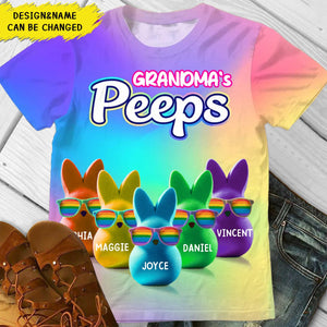 Personalized Grandma's Favorite Bunny Colorful T-Shirt