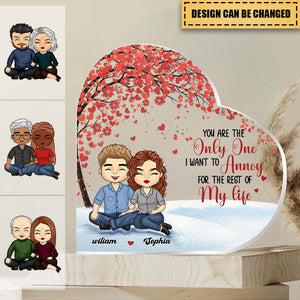 Couple Personalized  Heart Shaped Acrylic Plaque - Gift For Husband Wife, Anniversary