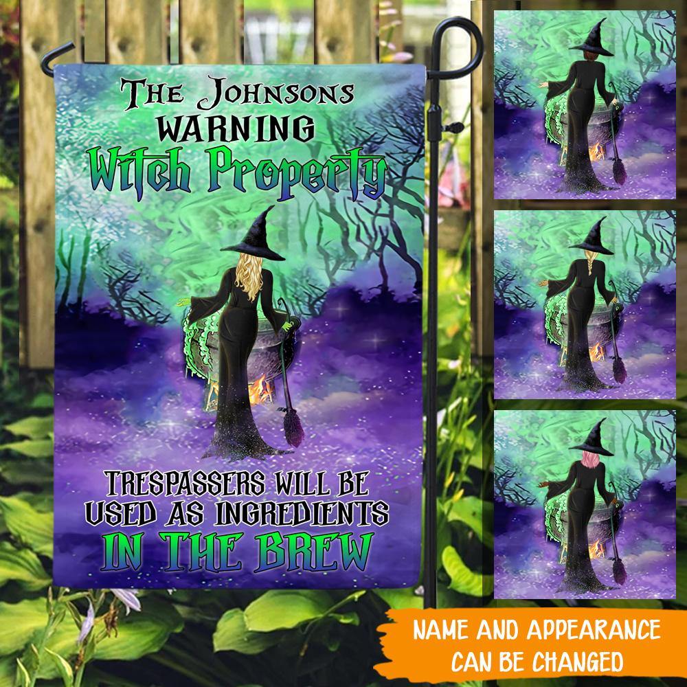 Witch Custom Garden Flag Trespassers Will Be Used As Ingredients In The Brew Personalized Gift