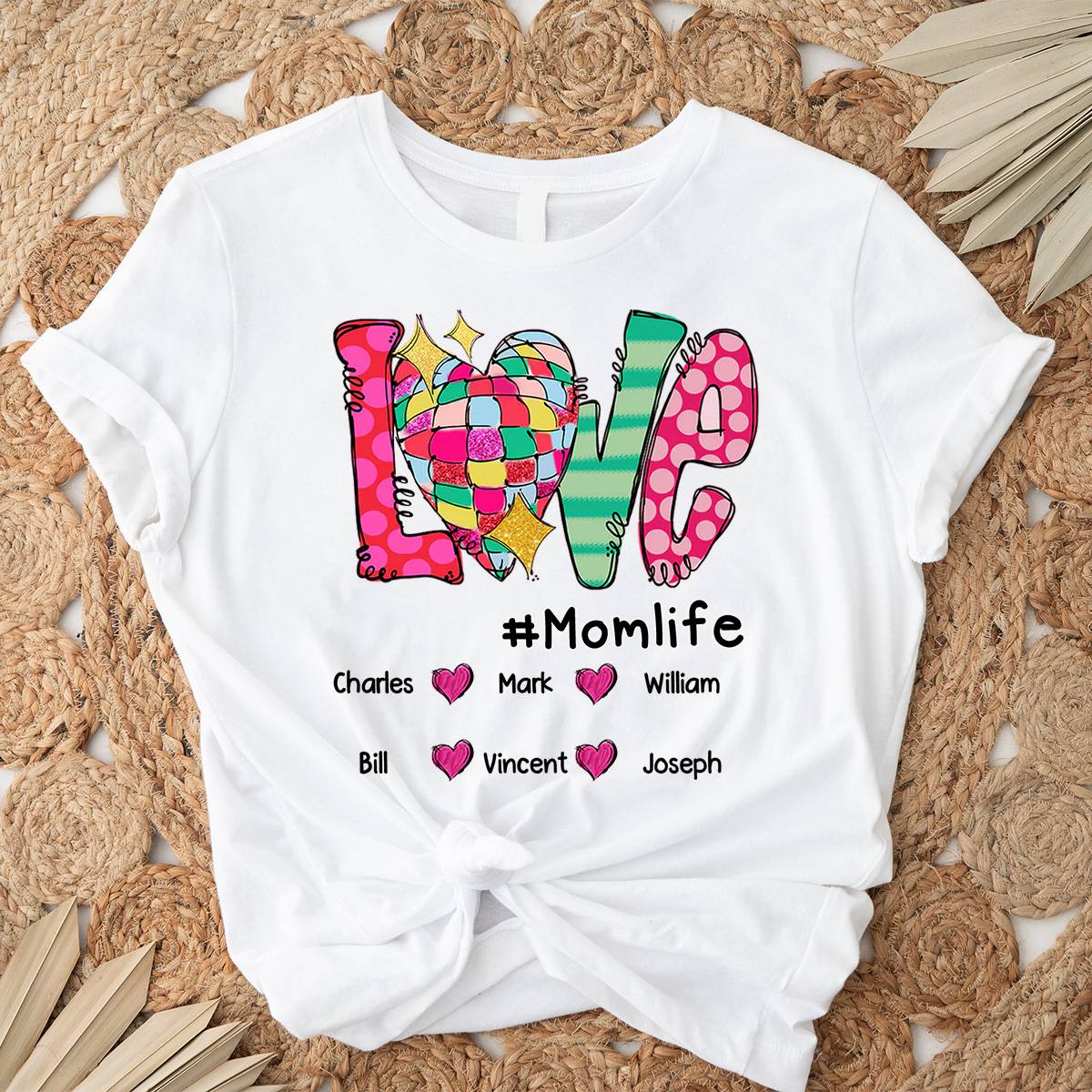Personalized Love Grandma Life And Kids Heart Pure cotton T-shirt