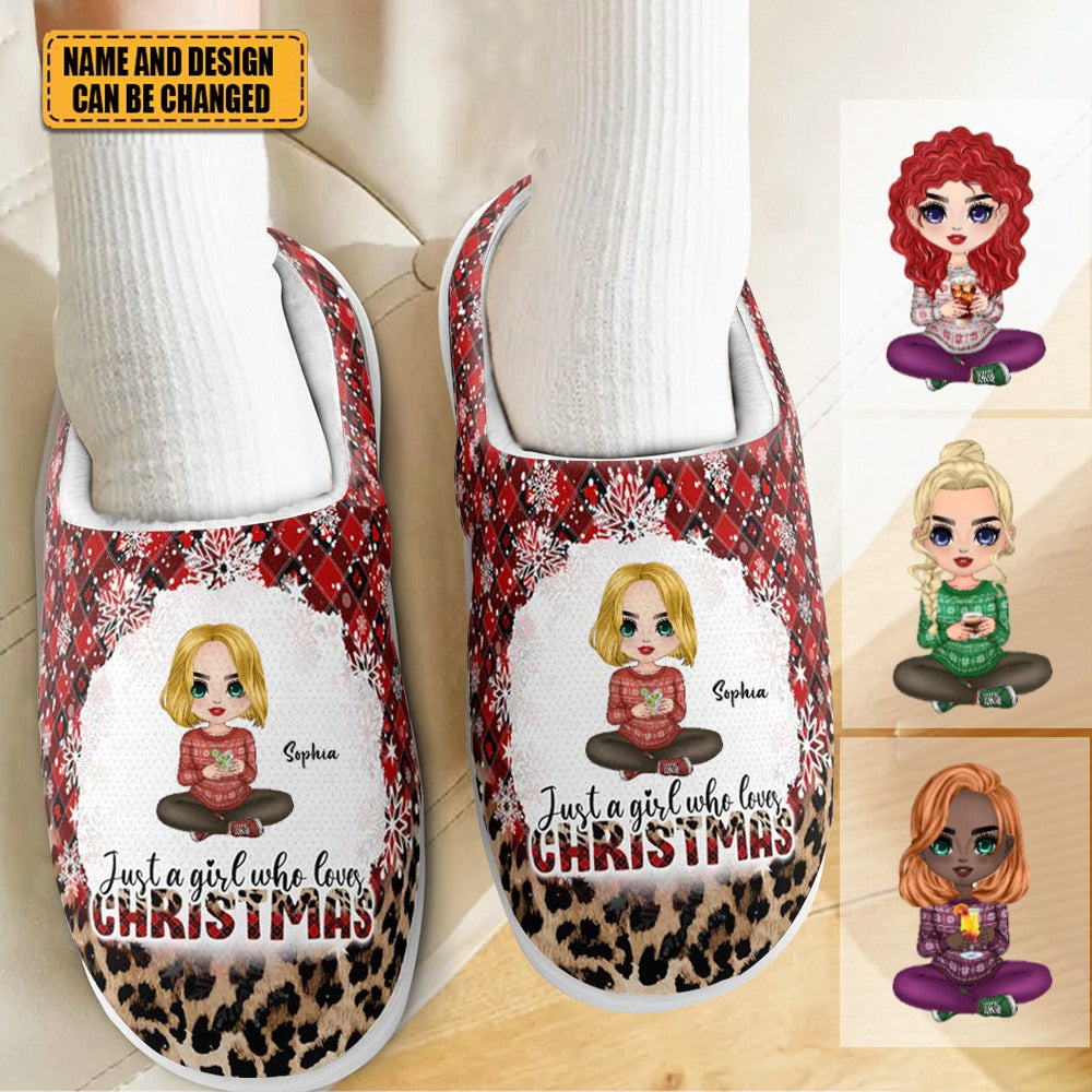 Just A Girl Who Loves Christmas - Personalized Slippers