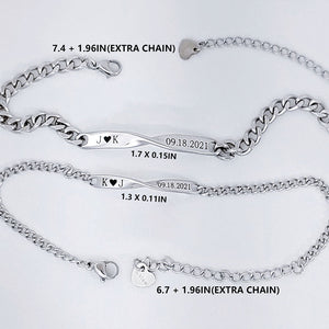 Personalized Couple Infinity Shape Stainless Bracelet
