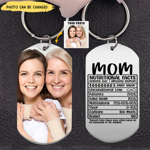 Personalized Photo Nutrition Composition Stainless Steel Keychain For Mom