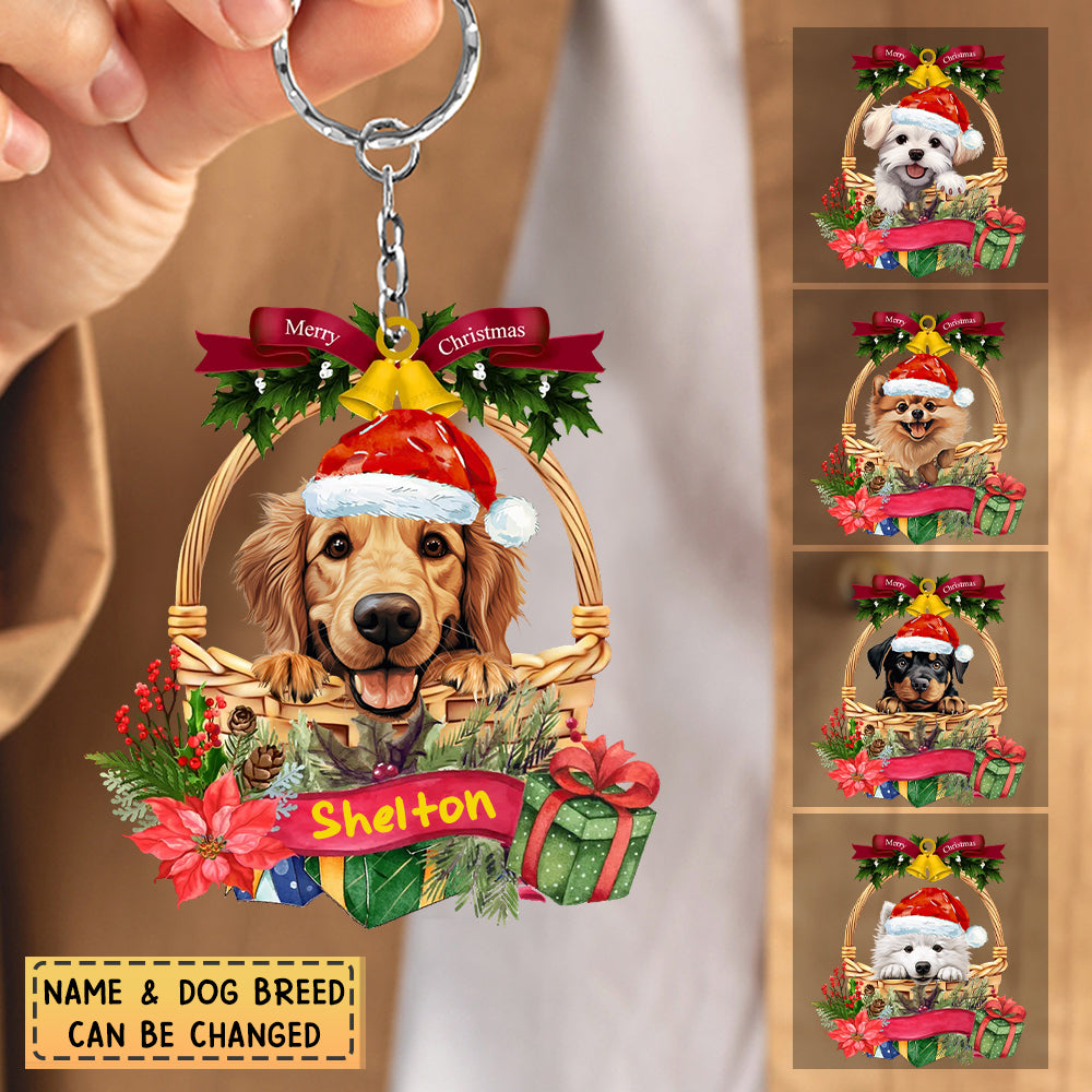 Personalized Merry Christmas Cute Pet Acrylic Keychain