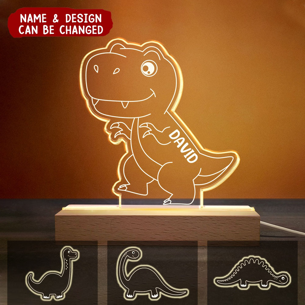 Dinosaur Kid Name Kid Room Nursery Decor - Personalized LED Light