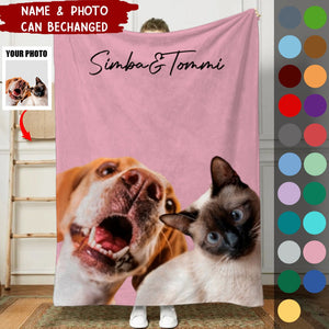Custom Pet Blanket, Personalized Dog Blanket, Using Pet Photo & Name, Dog Face Blanket, Cat Picture Blankets