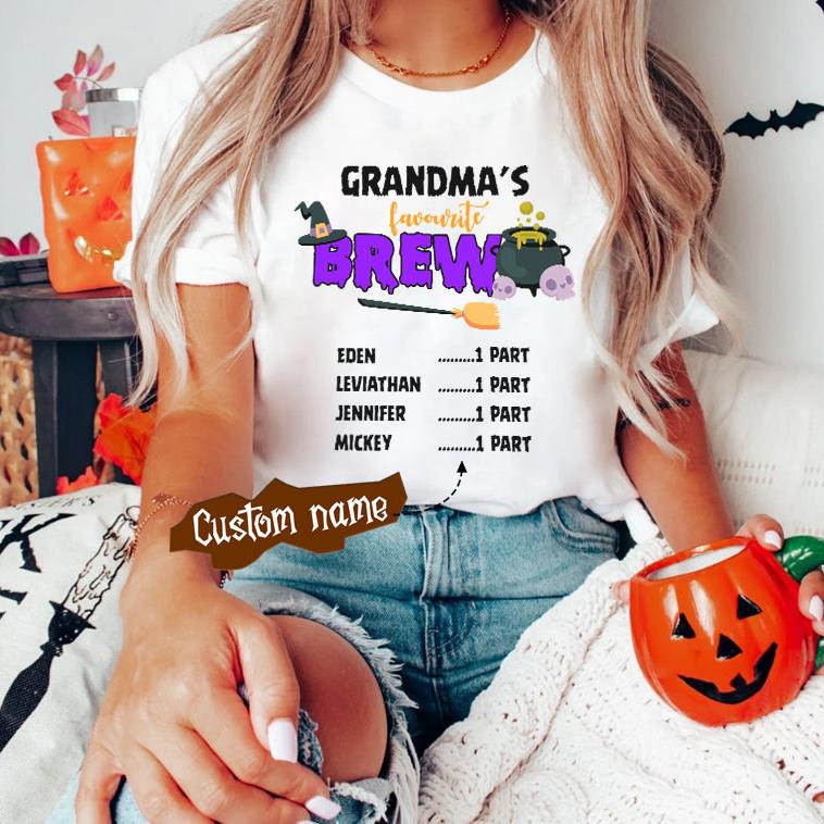 Halloween Personalized Grandma's Favorite Brew T-Shirt