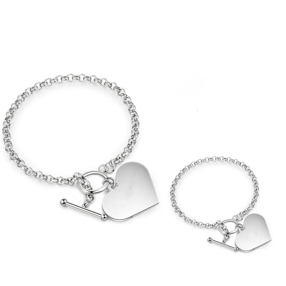 I'm Always With You -Personalized Engraved Heart Bracelet
