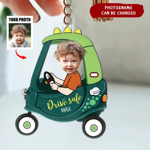 Personalized Drive Safe Daddy Photo Acrylic Keychain