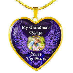 Personalized Memorial Heart Necklace Cover My Heart Wings