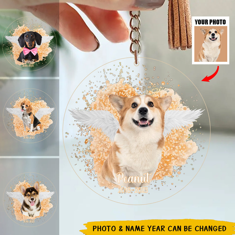 Custom Photo Pet Memorial Gift Personalized Acrylic Keychain