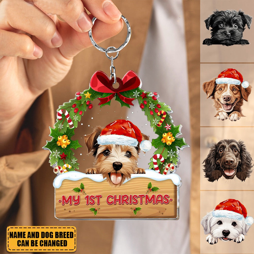 My Dog's 1St Christmas - Personalized Acrylic Keychain For Dog Lover