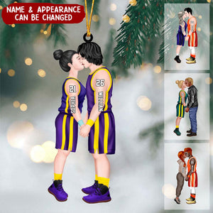 Personalized Acrylic Custom Shape Ornament-Couple Gift-Basketball Couple Ornament