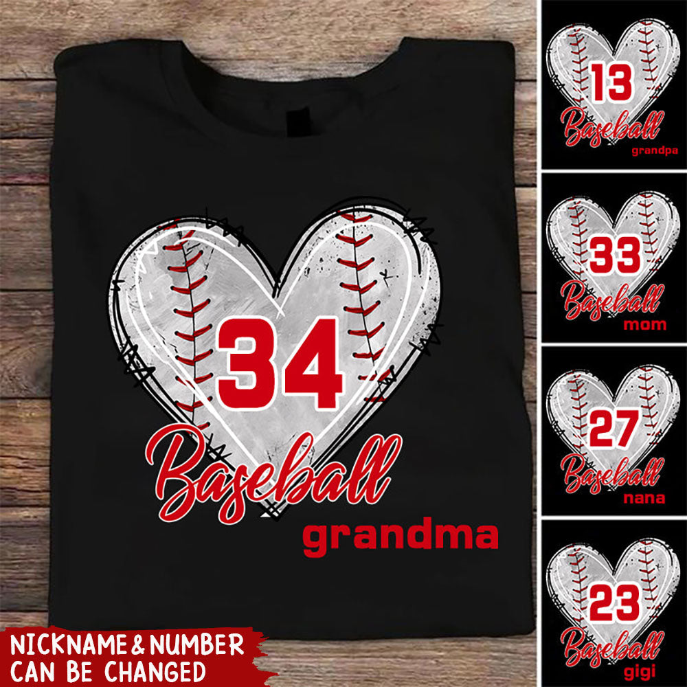 Baseball Mom Grandma Auntie, Love Baseball Sports - Personalized Unisex T-Shirt