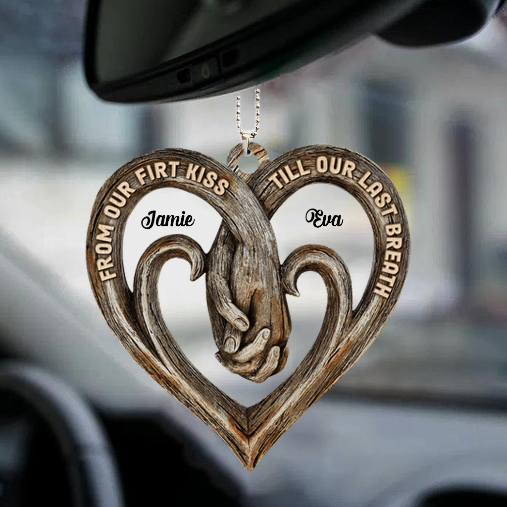 God Blessed The Broken Road Personalized Couple 2 Layered Mix Ornament