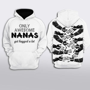 Personalized Only Awesome Grandma Kid Get Hugged A Lot Hoodie