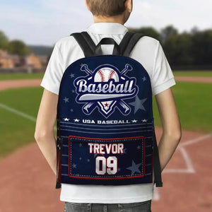 Baseball Personalized Premium Kids Backpack Back To School Gift