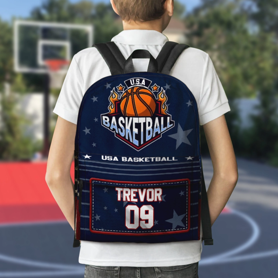 Basketball Personalized Premium Kids Backpack Back To School Gift