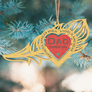 Personalized Feathers Appear When Angels Are Near Christmas Memorial Ornament