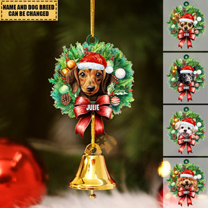 Personalized Christmas Gift For Dog Lovers Acrylic Ornament with Bell