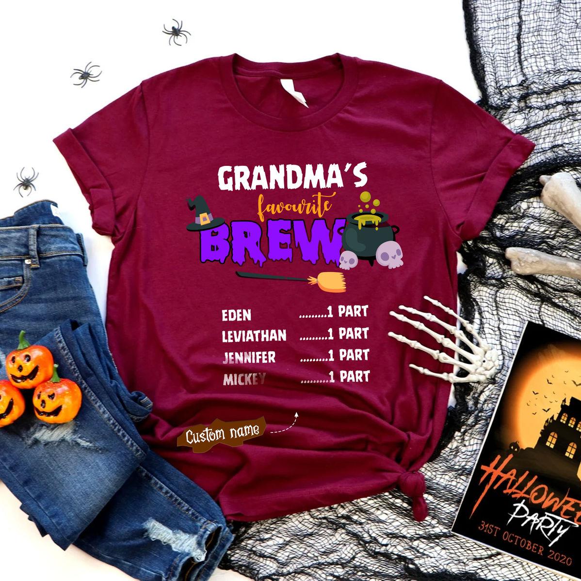Halloween Personalized Grandma's Favorite Brew T-Shirt