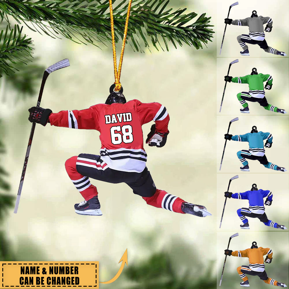 PERSONALIZED HOCKEY PLAYERS ORNAMENT