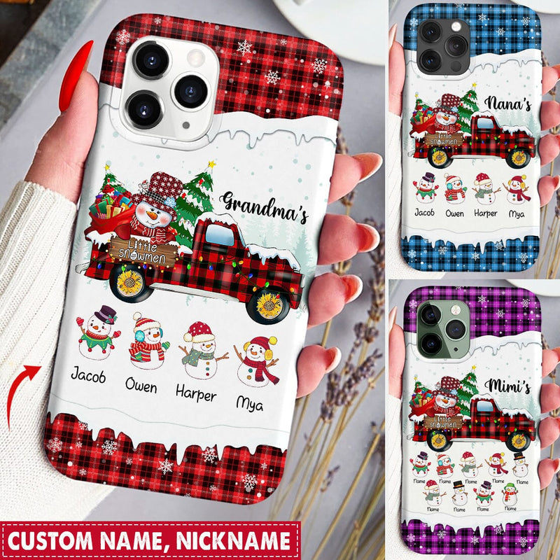 Personalized Christmas Grandma's Little Snowman Gift For Grandmas Moms Phone Case
