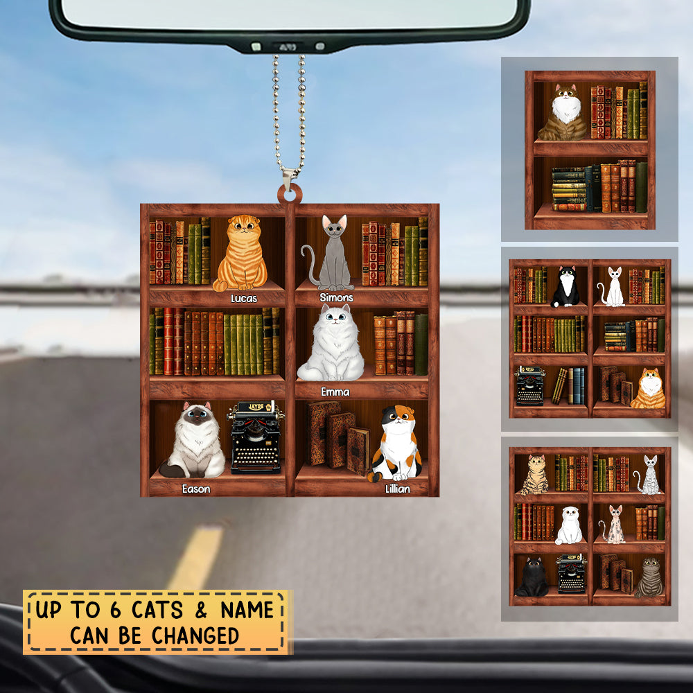 Personalized Cat Parents Book Lovers Acrylic Ornament