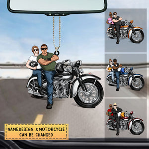 To My Husband - Personalized Gifts Custom Motorcycle Twoside Ornament For Him For Couples, Motorcycle Lovers