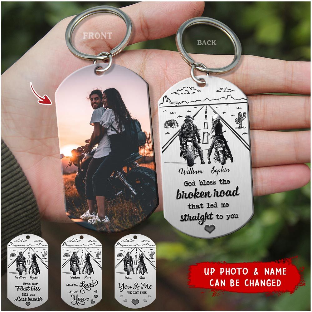 Personalized God Bless The Broken Road That Led Me Straight To You Keychain