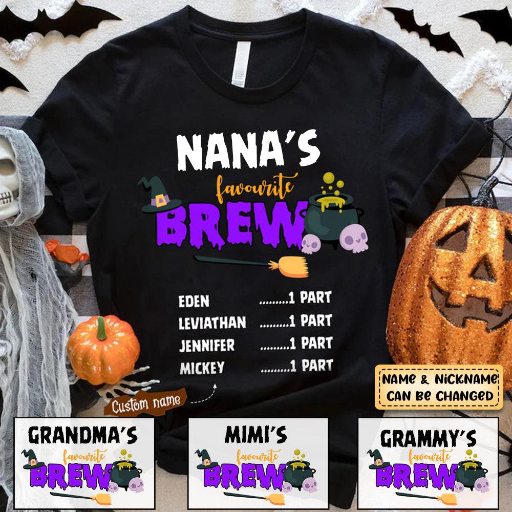 Halloween Personalized Grandma's Favorite Brew T-Shirt