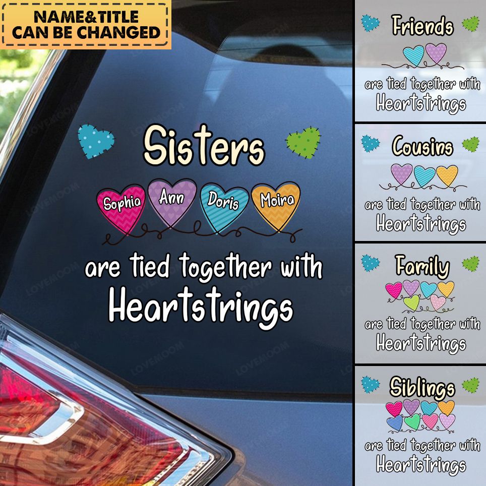 Personalized Sister Brother Siblings Family Heartstrings Decal