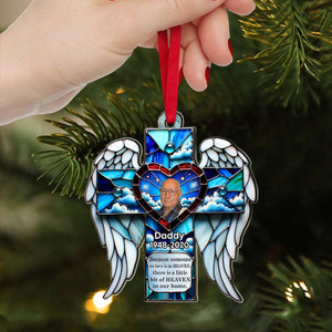 A big piece of my Heart lives in Heaven Memorial Upload Photo Personalized Acrylic Ornament